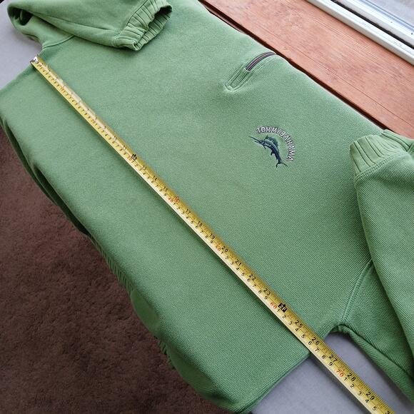 Tommy Bahama Green Sailfish Crest Logo Half-Zip Sweatshirt Mens XL cotton VTG - Picture 9 of 16